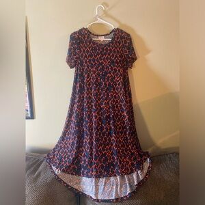 Black Blue Coral Tribal Print LuLaRoe Carly Sz XS